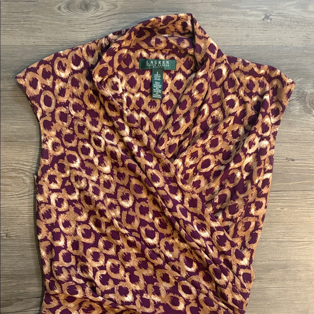 Lauren Ralph Lauren Brown Patterned Mini Dress - Picture 6 of 9